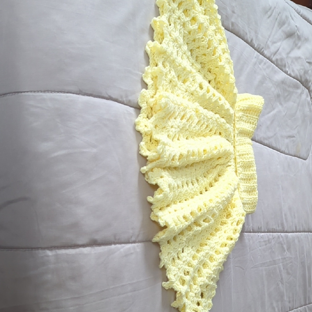 Yellow Crochet Poncho